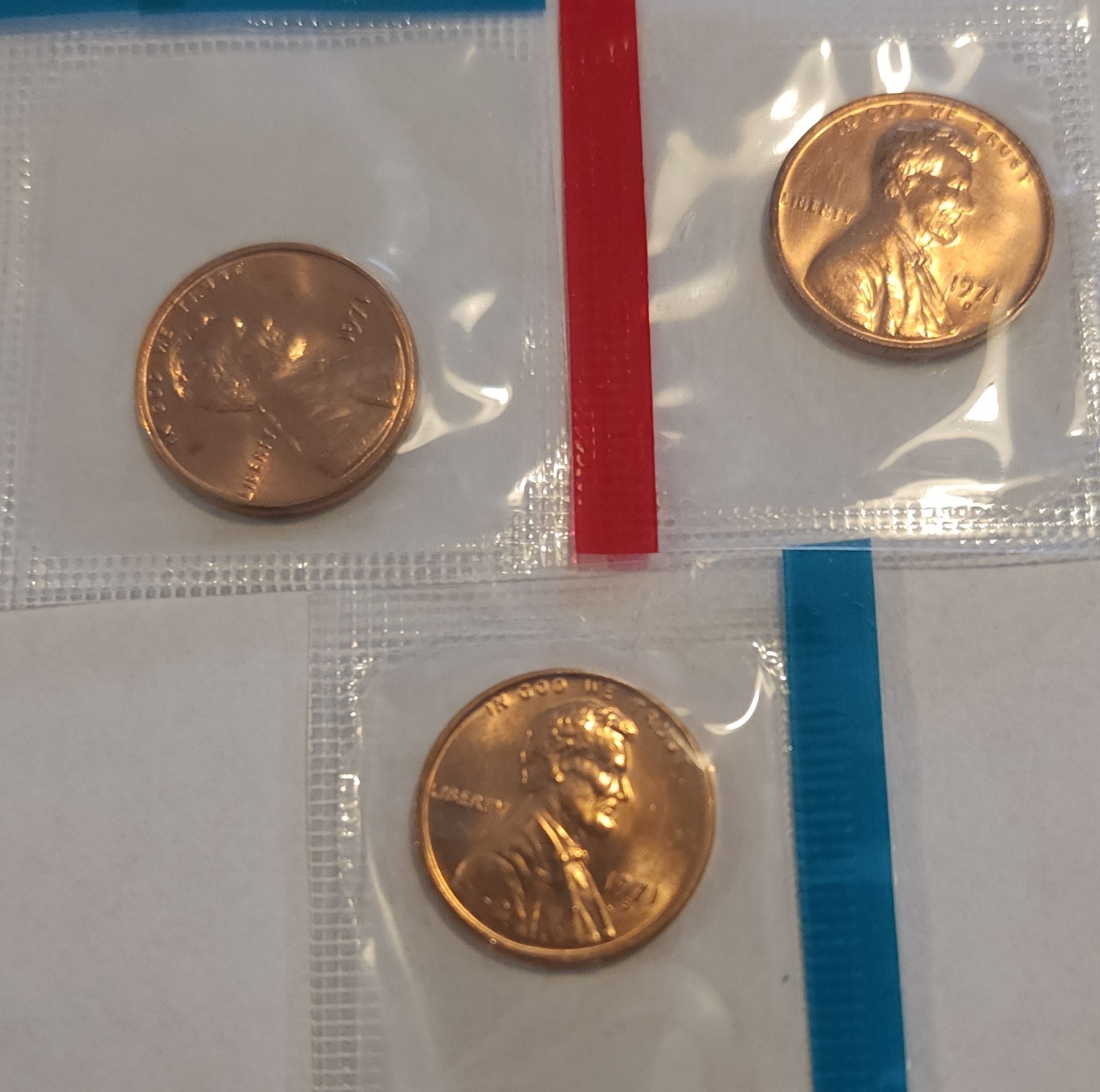 1971 P D S Lincoln Memorial Copper Cent  Penny Set Mint Cello FREE SHIPPING