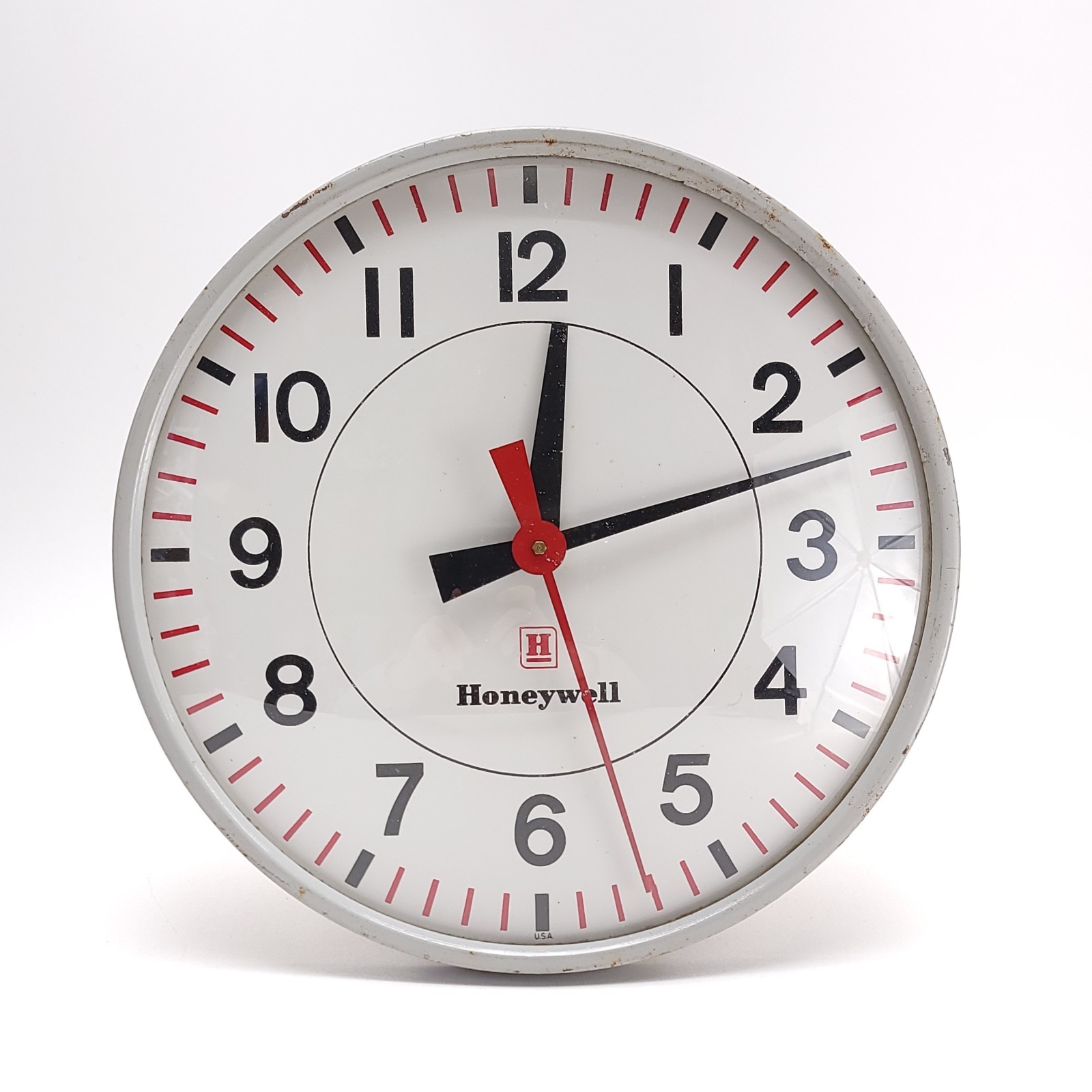 Industrial School Factory Wall Clock Convex Glass Face Metal Housing 24v