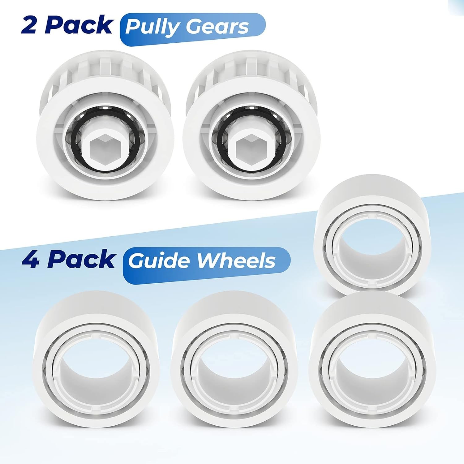 Pool Cleaner Replacement Parts, 4 Pack Guide Wheels and 2 As shown