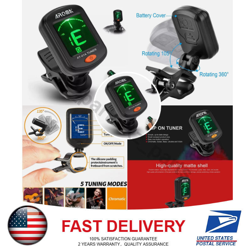 LCD Clip on Chromatic Electric Acoustic Guitar Bass Ukulele Banjo Violin Tuner