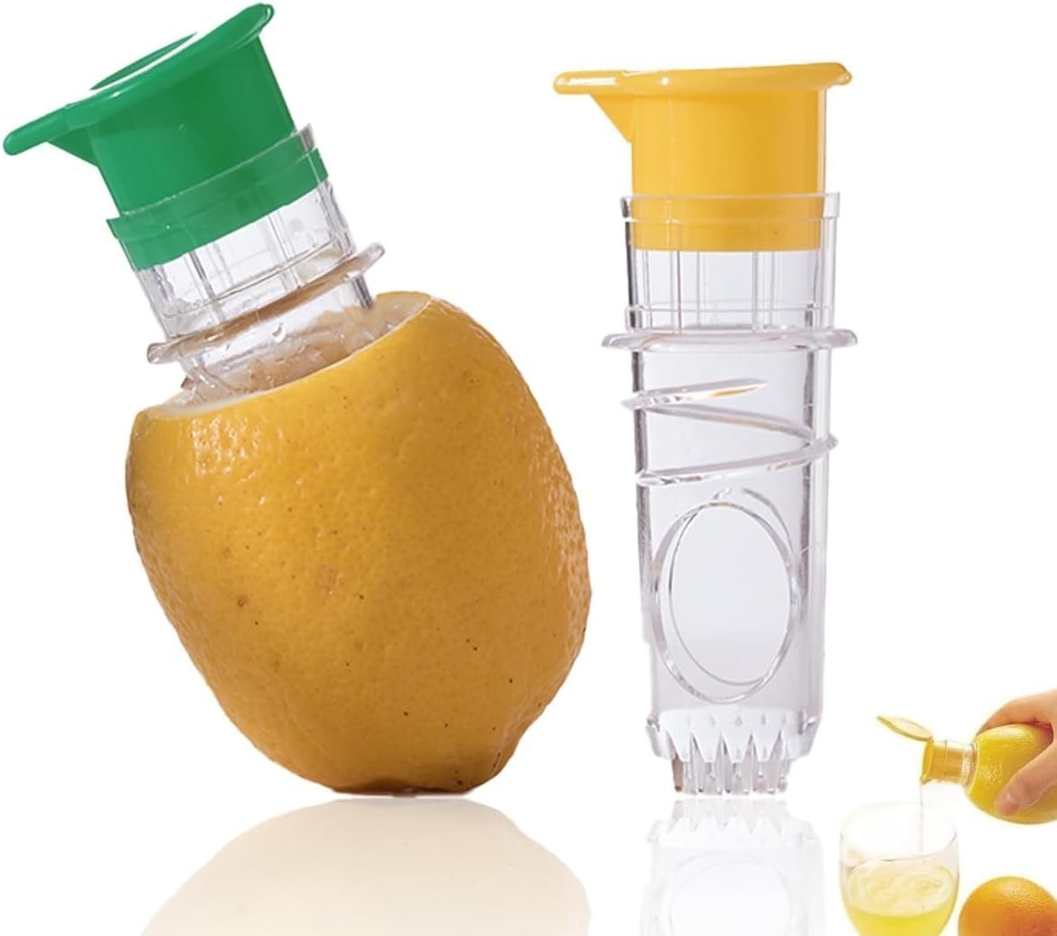 Lemon Squeezer – 2-Pack Lemon-Juicer – BPA-Free Plastic Lime Tool Green n Yellow