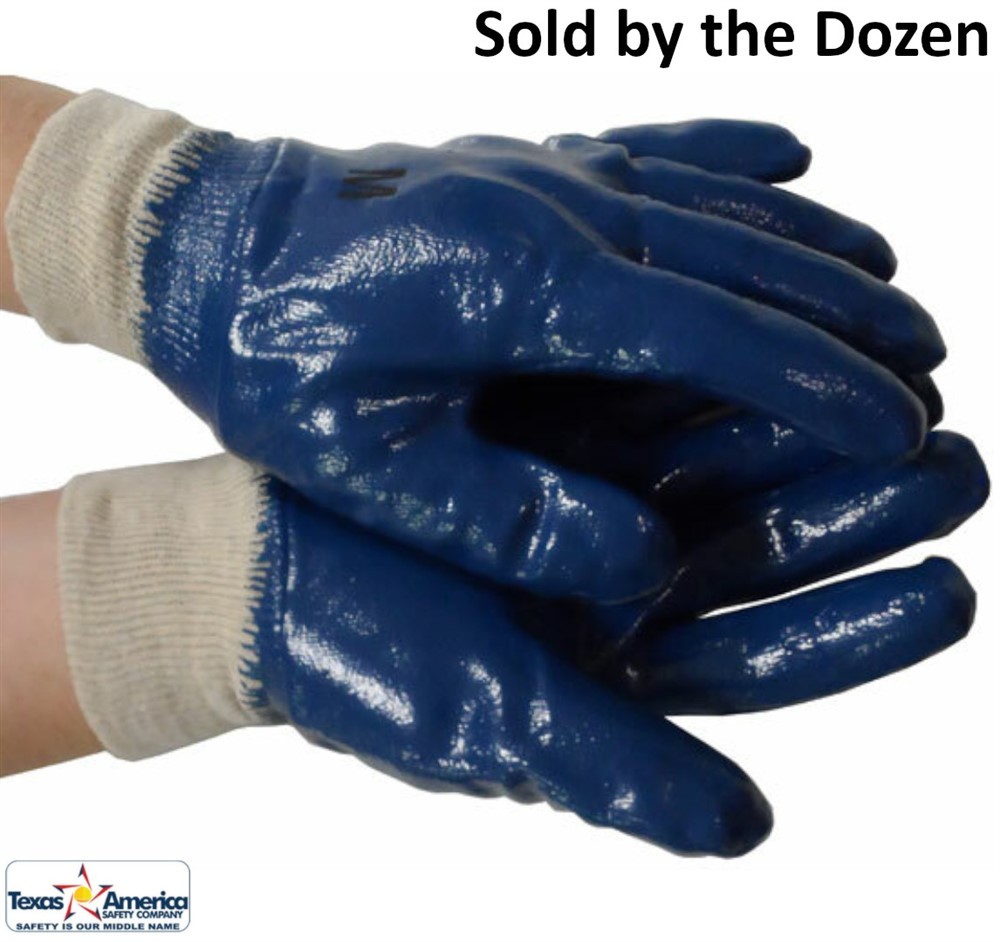 Nitrile Fully Coated Glove (Sold by Dozen) - All Sizes