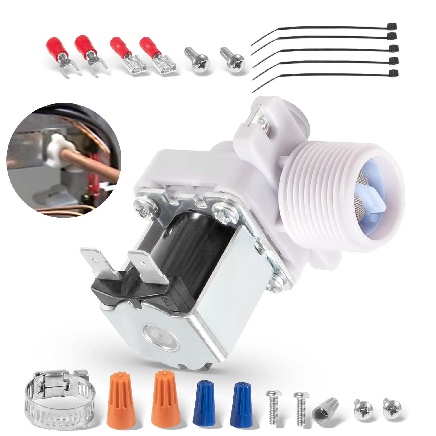 3U0111-01 J248-030 Water Valve 120V 60HZ with Mounting Nuts for Hoshizaki