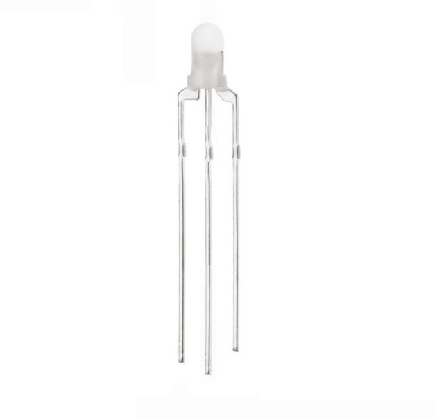 20 Pcs  3mm Dual Bi-Color Blue / Pure Green 3 Pin LED Common Cathode