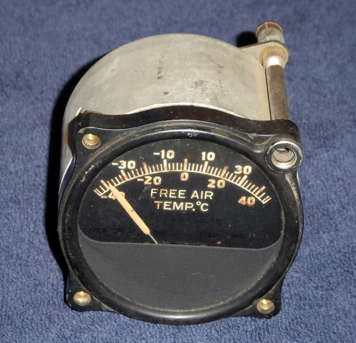 WW2-era Free Air Temperature Gauge Type C-8 US Army Air Corps Weston 728 T-20