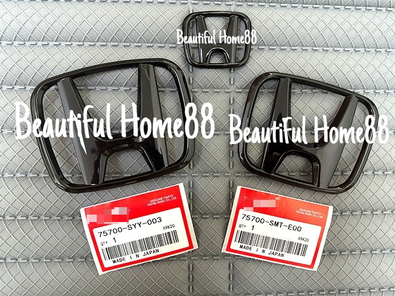 3PCS FOR HONDA CIVIC SEDAN 2022-2024 GLOSS BLACK EMBLEM BADGE FRONT REAR new
