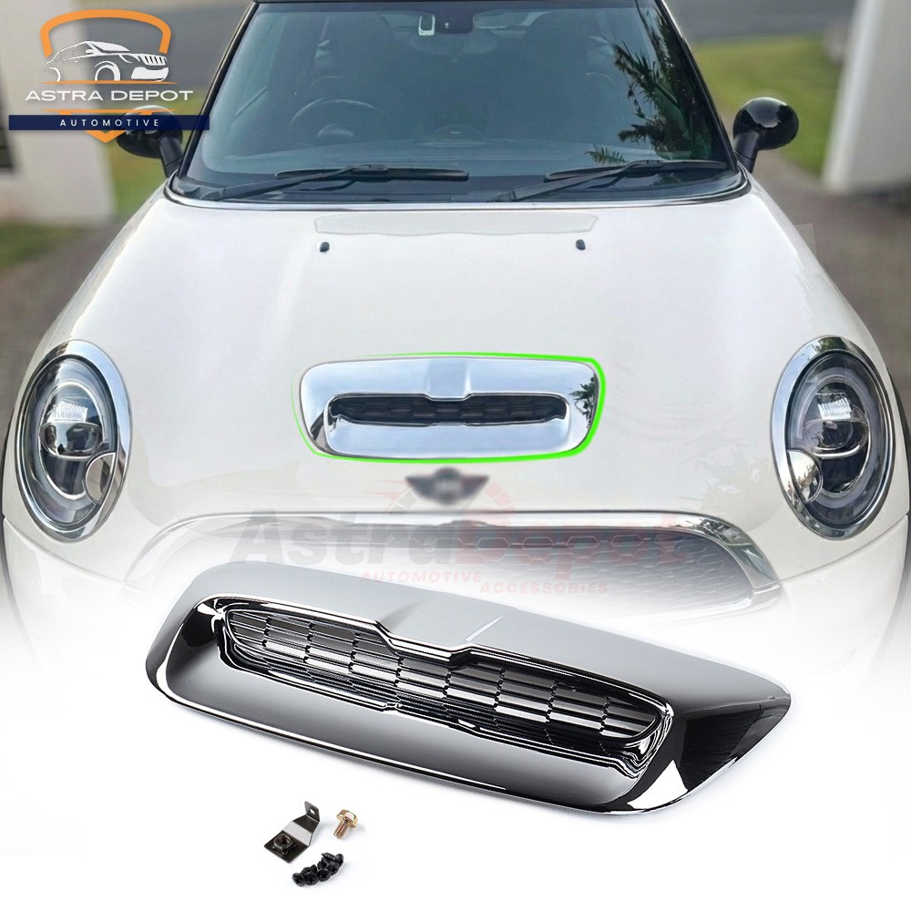 Chrome Hood Scoop Vent Air Intake Cover For Mini Cooper S R55 R56 R57 R58 07-13