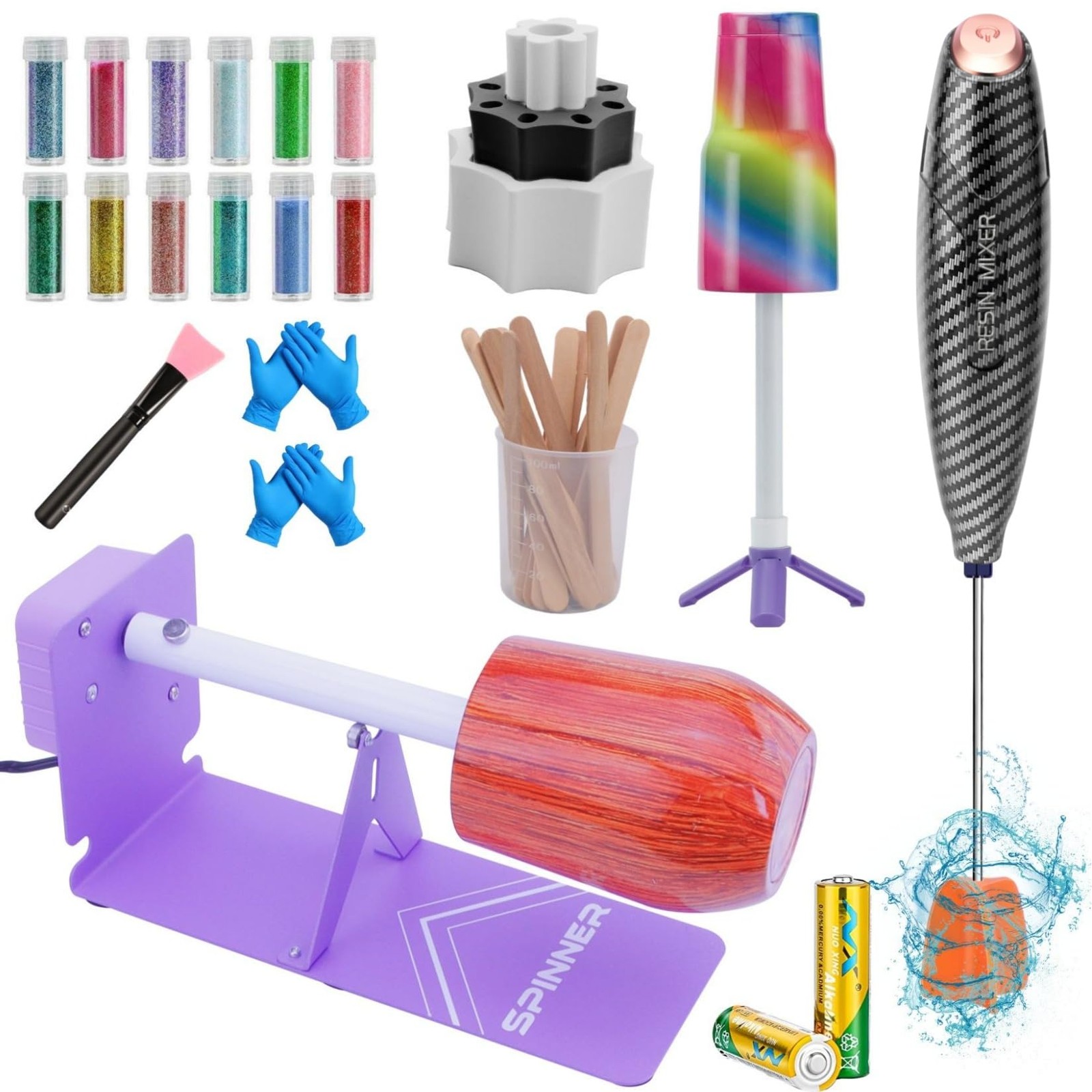 HXH Cup Turner for Crafts Tumbler,Tumbler Cup Spinner,Glitter Powder,Epoxy Re...