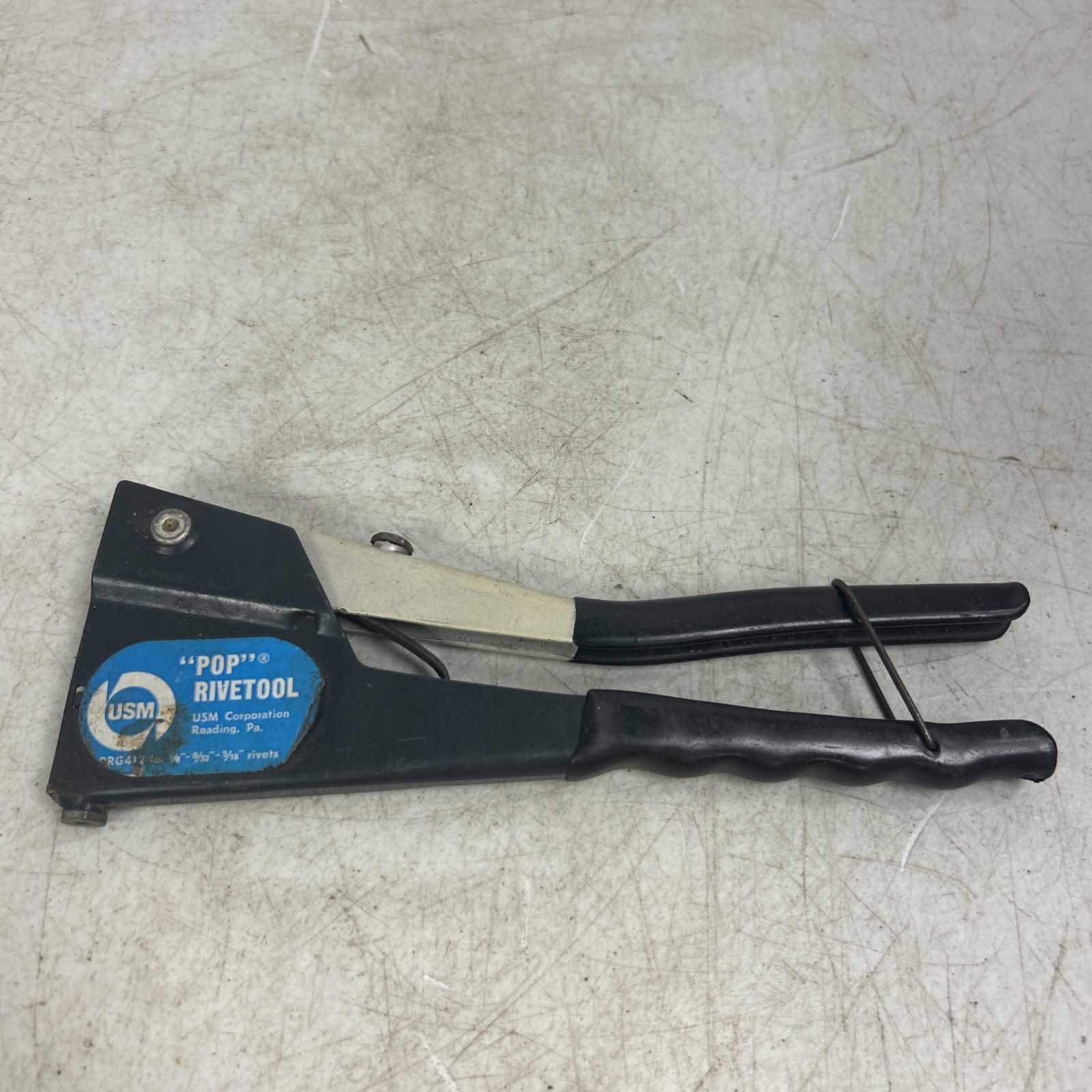 Vintage USM Corporation "POP" Rivet Tool Kit PRG412 1/8"-3/16" Rivets