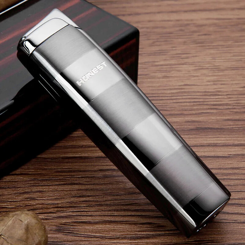 Metal Cigar Torch Jet Flame Punch Butane Cigarette Lighter Refillable Windproof