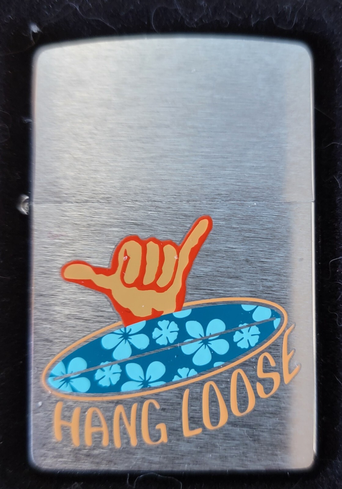 Zippo 24499 Hang Loose Brushed Chrome New in Original Box Retired 2008