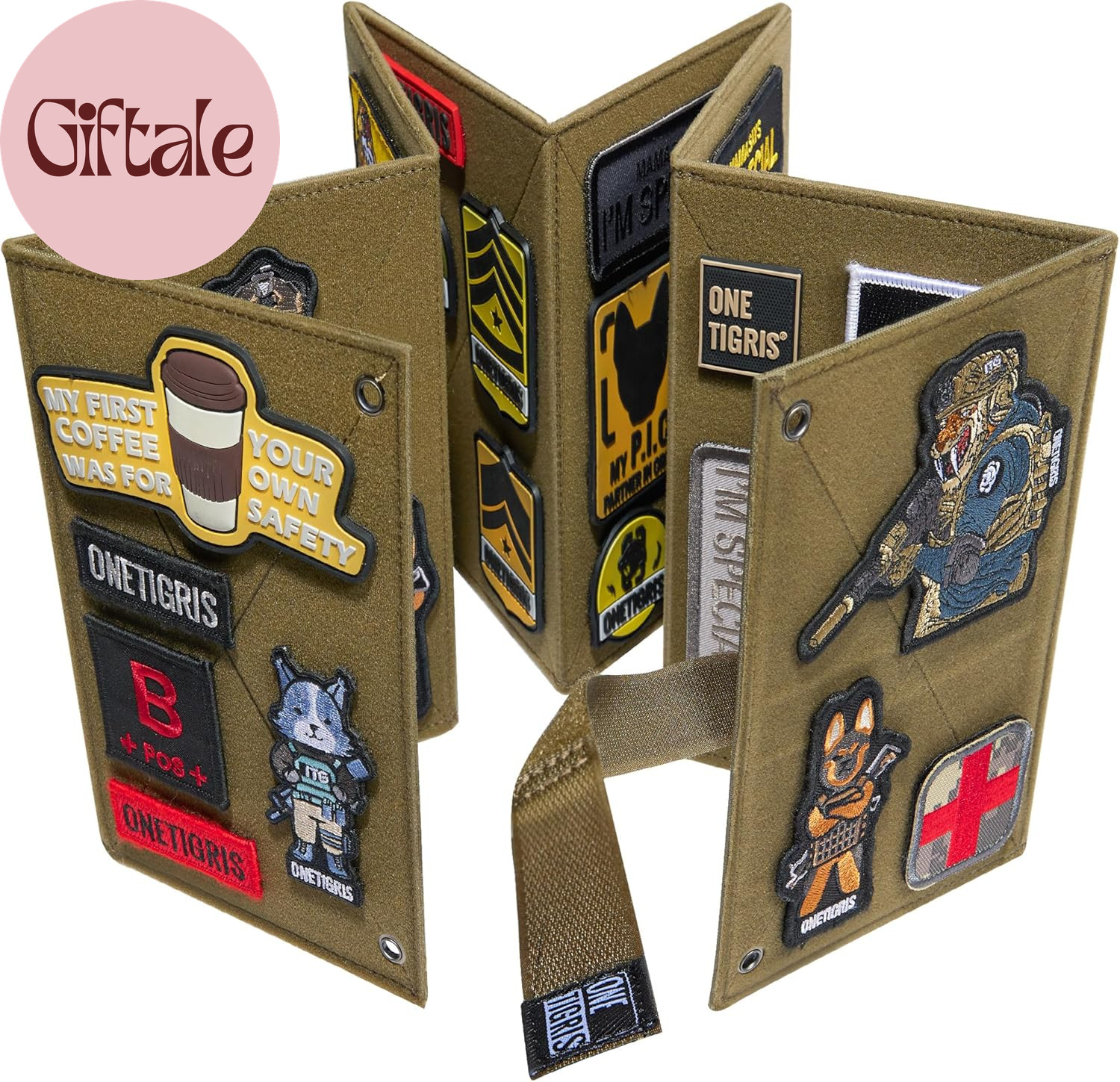 Foldable Tactical Patch Display Board Organizer Molle Patch Holder Book