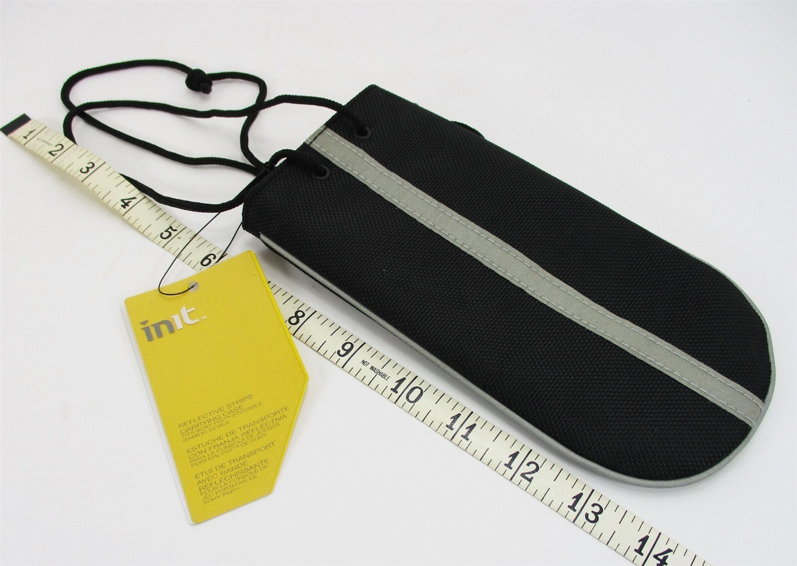 Sony PSP Reflective Stripe Carrying Case Sleeve Pouch Black fits Iphone InIt