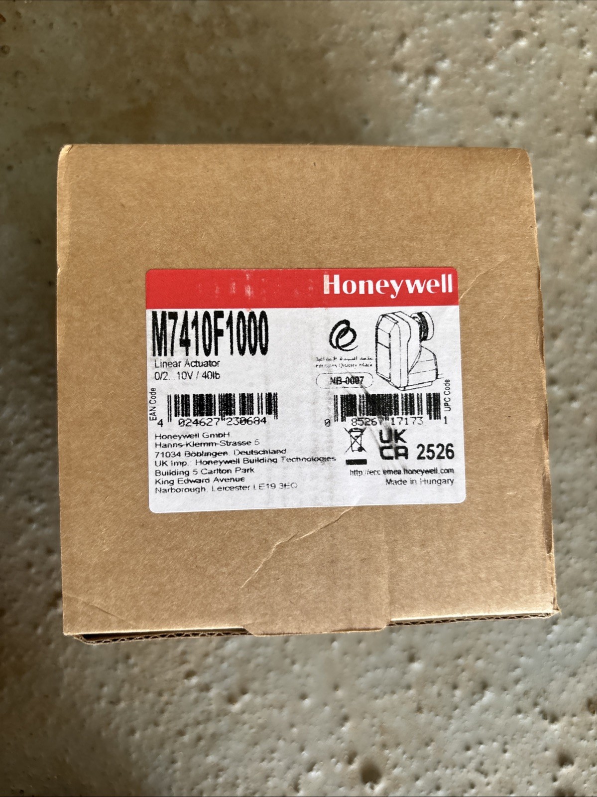 Honeywell M7410F1000 Modulating Cartridge Globe Valve Actuator