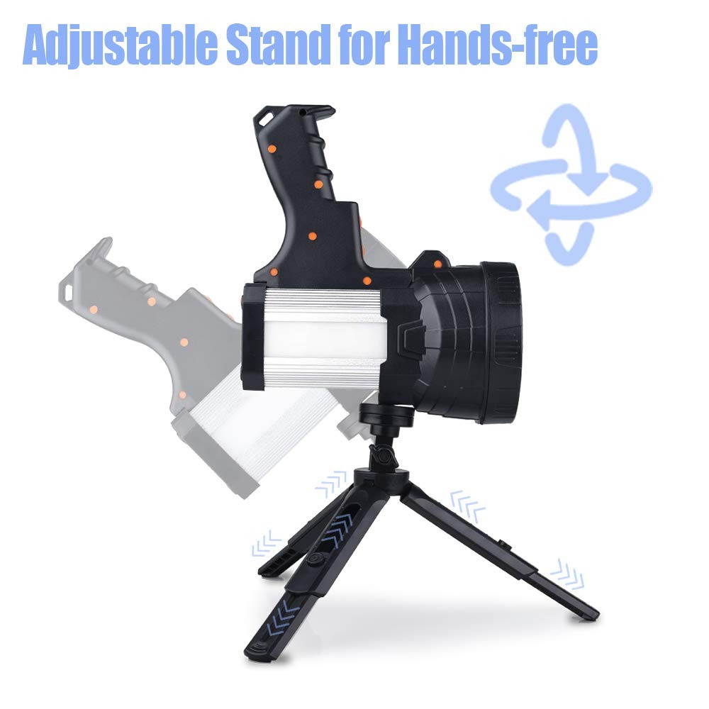 YIERBLUE Rechargeable Spotlight, Super Bright 1000000 High Lumen LED Silver