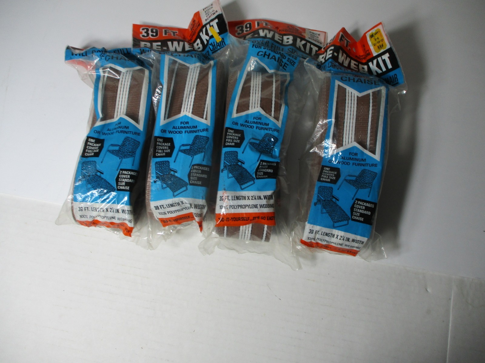 Vintage Wellington Re-Web Kit  brown  white stripe new sealed X FOUR