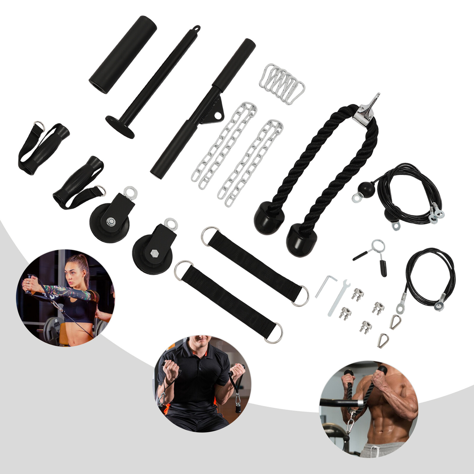 Cable Weight Pulley System, Home Gym Equipment, Fitness Pulley Cable System