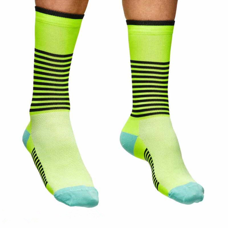 Pro Mens Womens Cycling Sport Ankle Socks Road Riding Bicycle Socks Green XC MTB