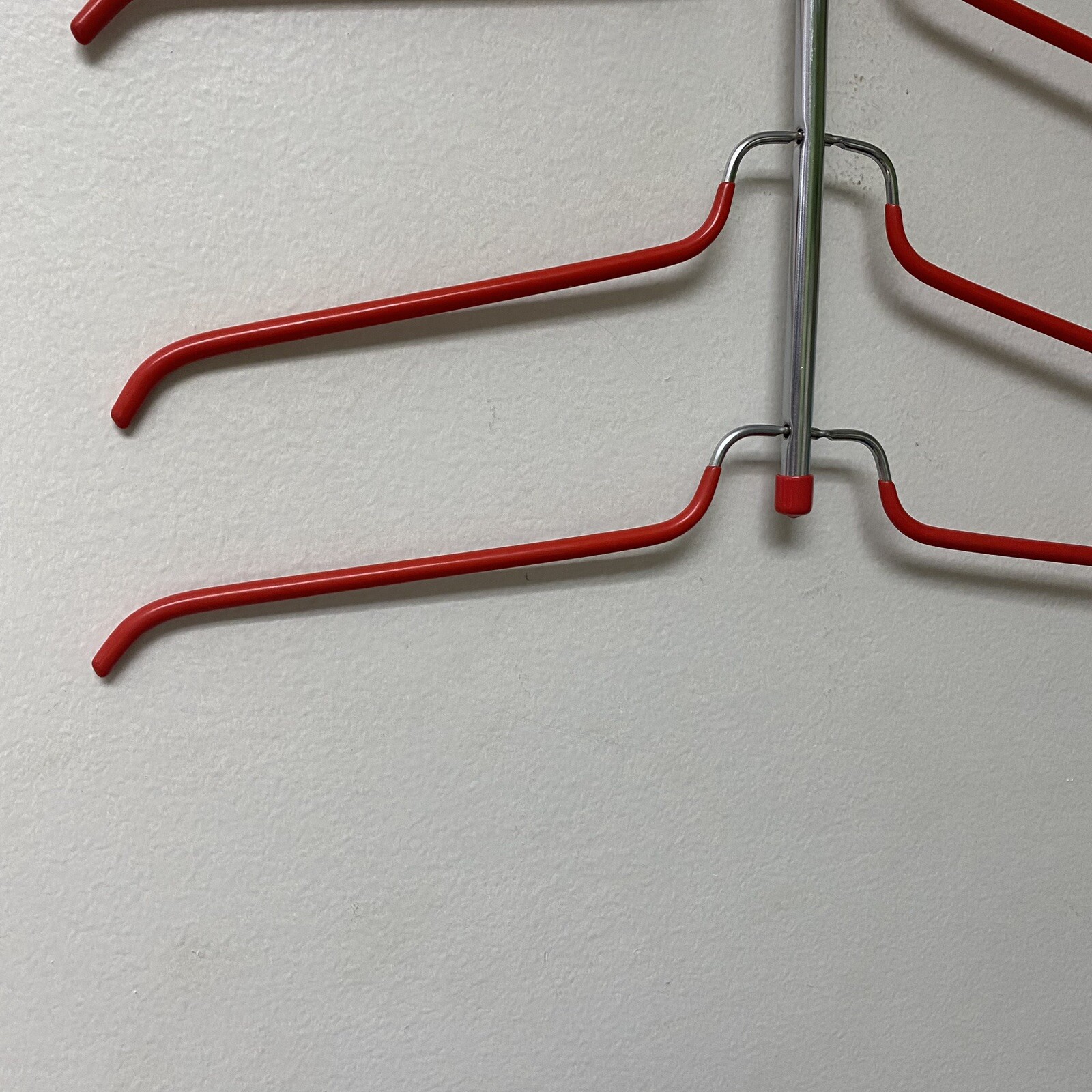 2 Six Tier Shirt/ Clothing Tree Hangers One Chrome One Red Pre-Owned