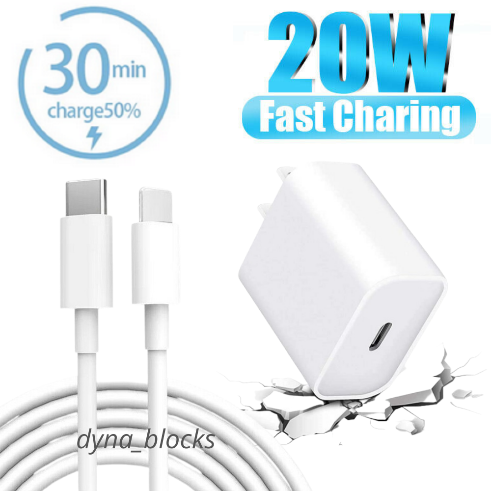 20W PD USB-C 6FT Cable Fast Charger Cord For iPhone 12 11 13 Pro Max 7 8 6 Lot