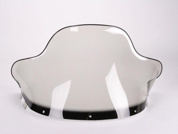 SNO Stuff 479-214-03 Flared Windshield - High - 17in. - Smoke with Black Grap...