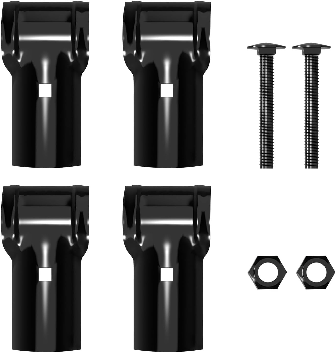1-3/8" End Rail Clamps, Black Chain Link Fence Fittings, 1-3/8 Inch Panel Pipe