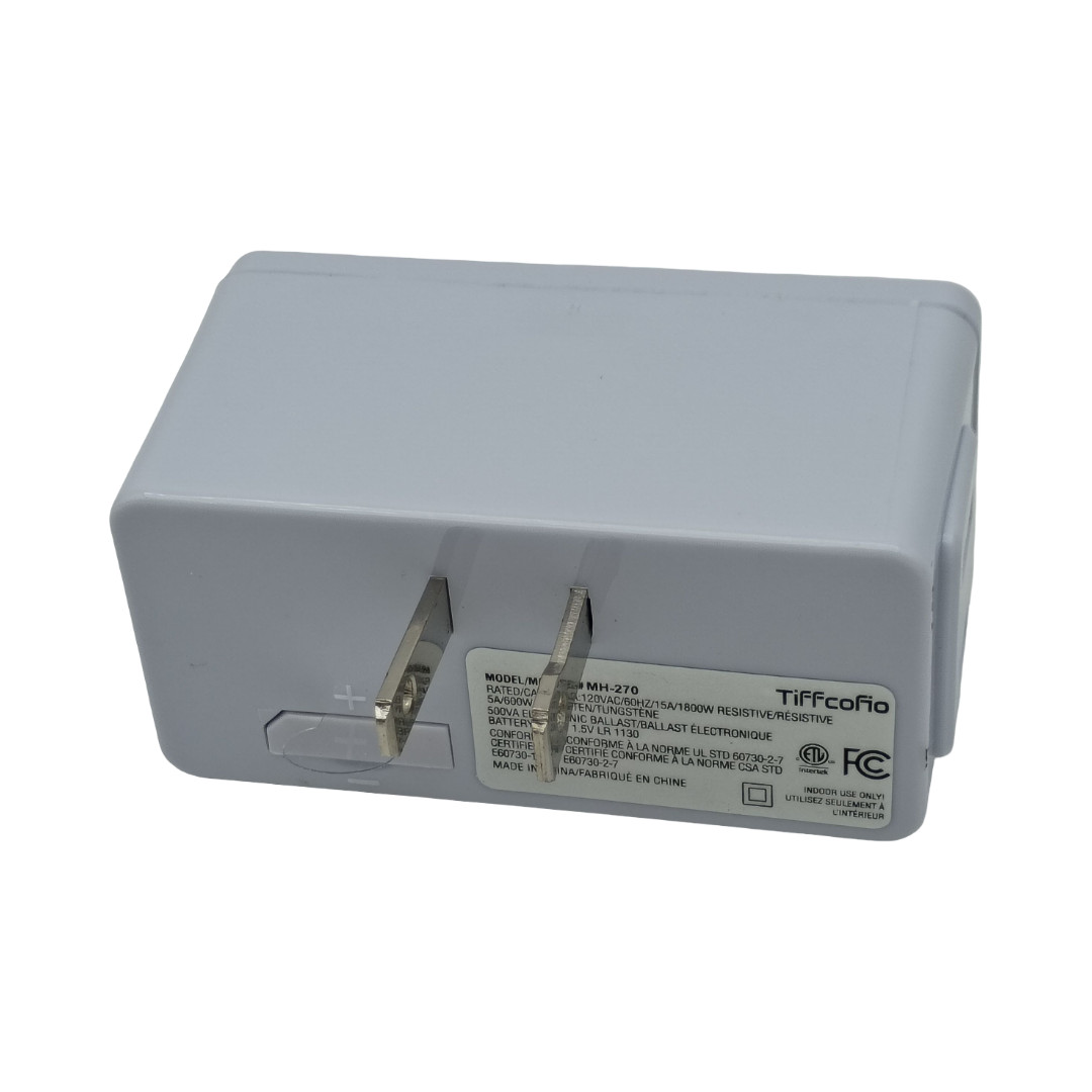 TiFFCOFiO Indoor 15A/1875W Digital Light Programmable Outlet Timer 2 Prong Plug