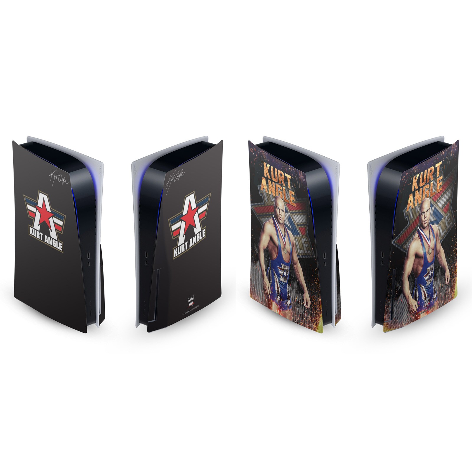 WWE KURT ANGLE VINYL SKIN DECAL FOR SONY PLAYSTATION 5 PS5 DISC EDITION CONSOLE