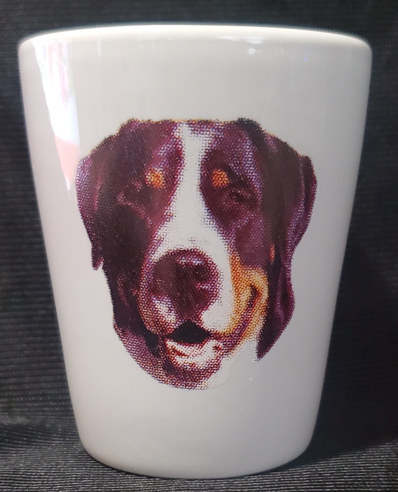 Bernese Mountain Dog 1½ White Shot Glass