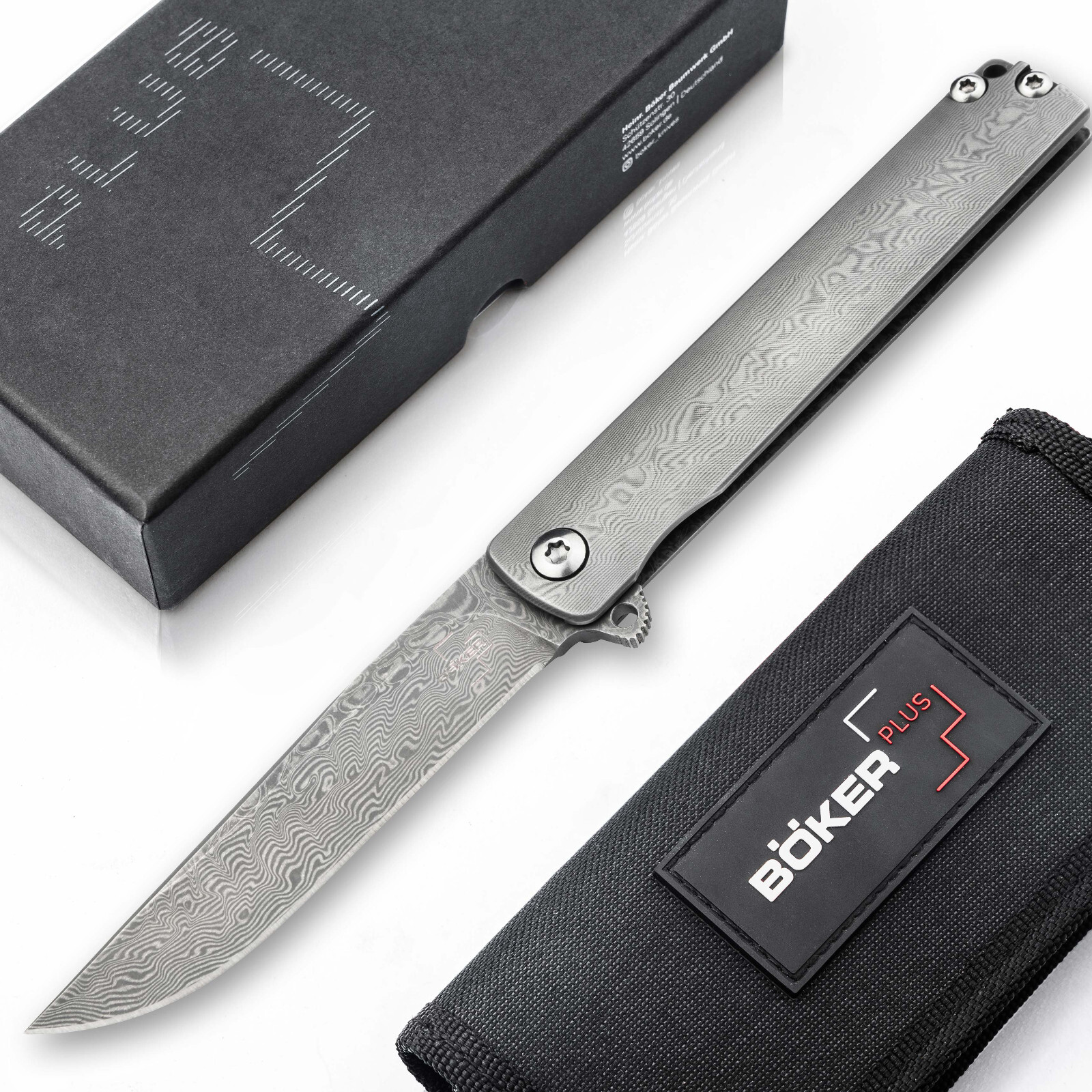 Boker Plus Gemma Damast Folding Knife 2.52" Damascus Blade & Handle  01BO358DAM