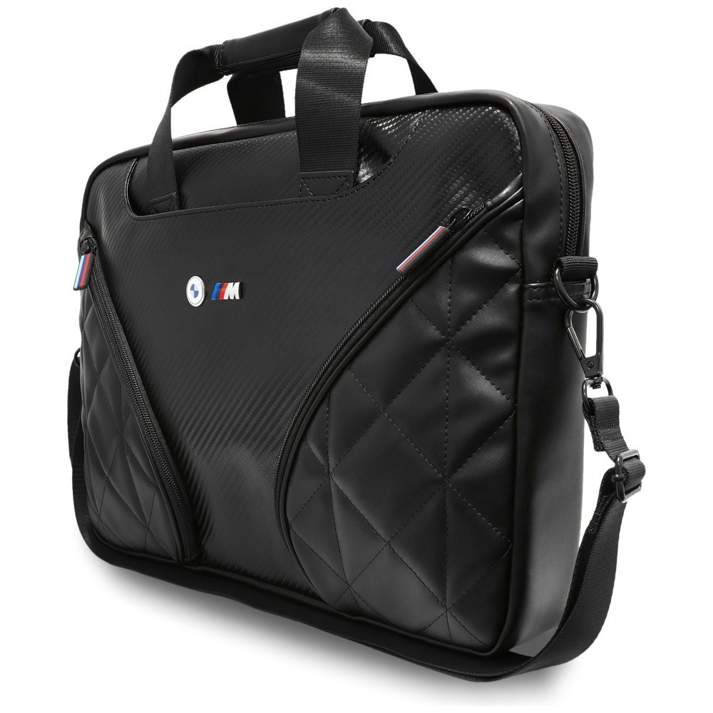 BMW notebook laptop tablet 16" bag computer bag leather/carbon M metal logo