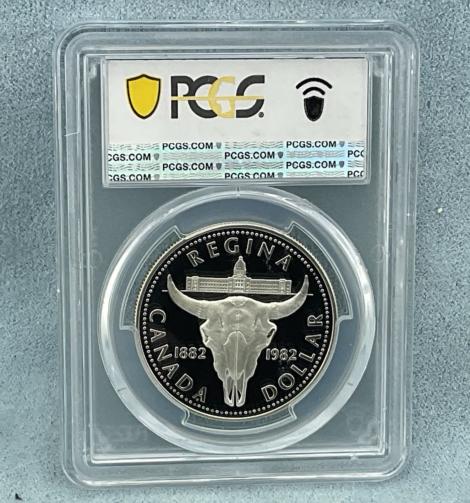 1982 1$ DOLLAR REGINA CENTENNIAL CANADA PCGS PR-69-DCAM DEEP CAMEO