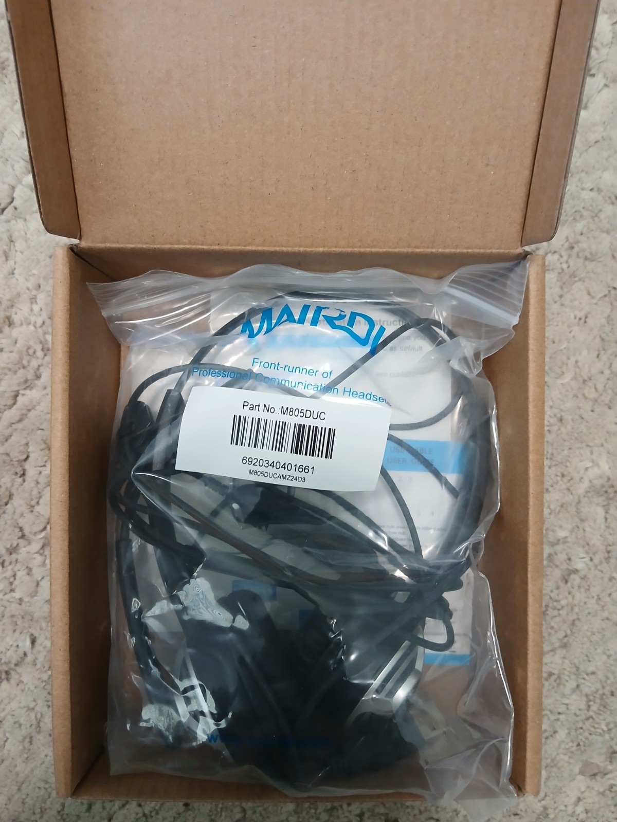 Mardi Professional Communications Headset with Microphone and Volume Control