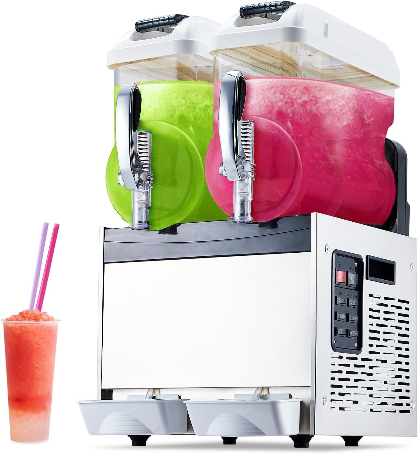 Commercial Slushy Machine with Temp Control for Margaritas & Smoothies in Cafes