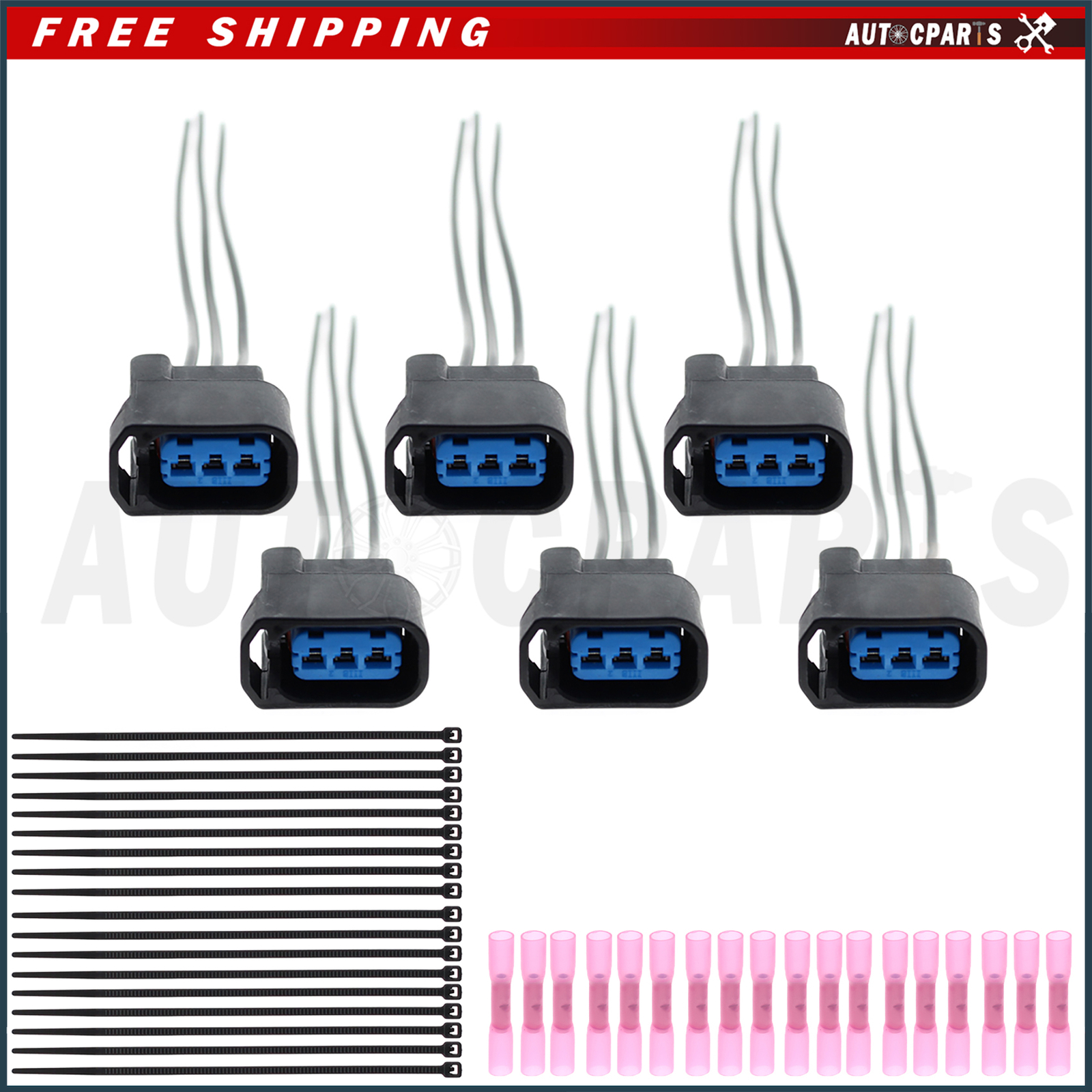 6pcs Ignition Coil Connector Plug Clip for Honda Accord 2007-2017 CR-V 2002-2017