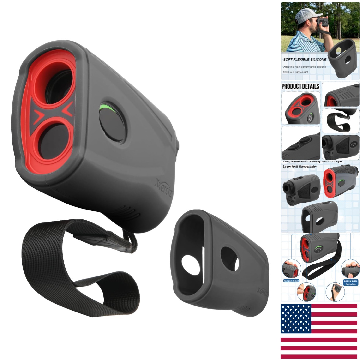 360° Protection Silicone Carry Case with Lanyard for Callaway Golf Rangefinder