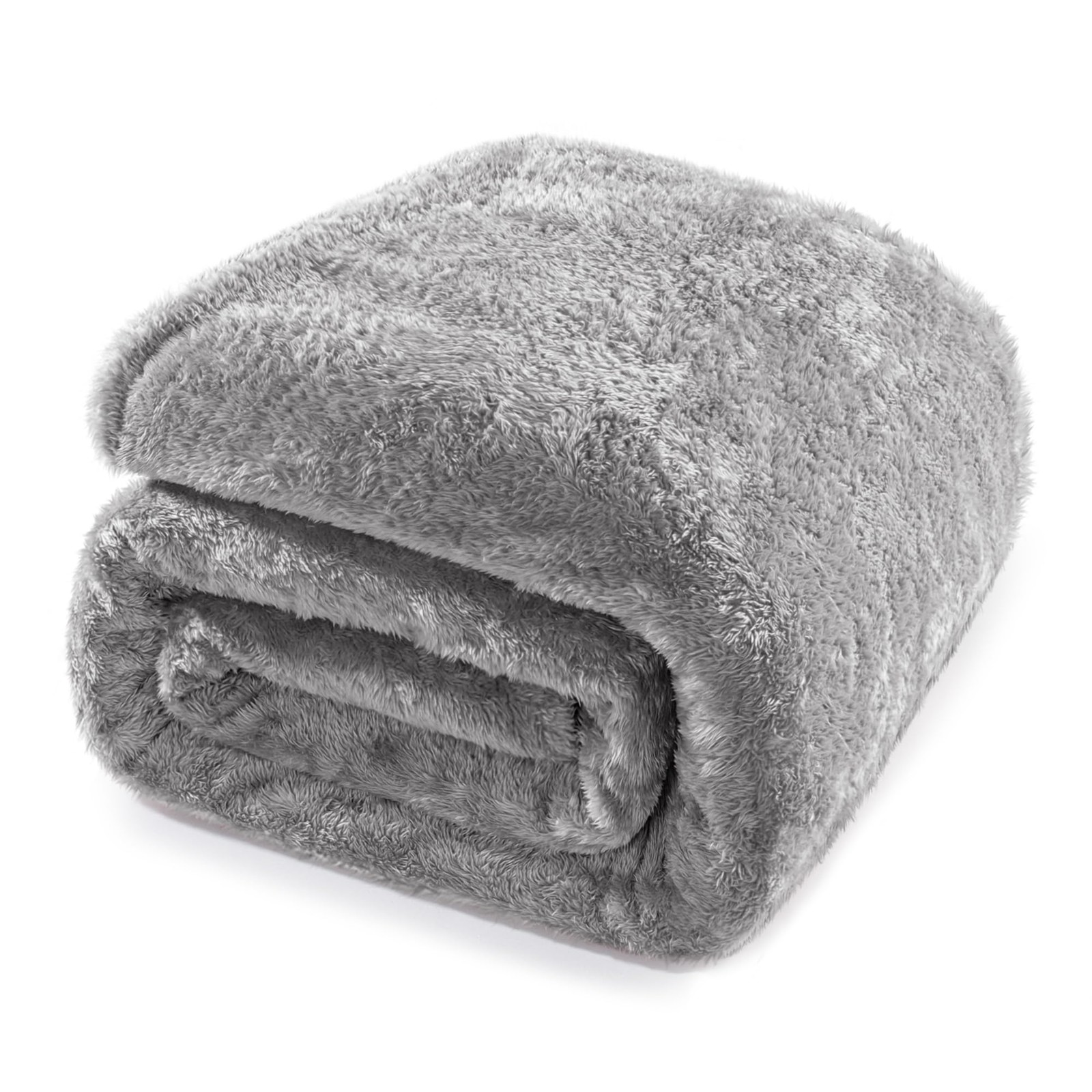 Grey King Size Blanket for Bed 300GSM Soft Warm Fleece Fabric Decorative Ligh...