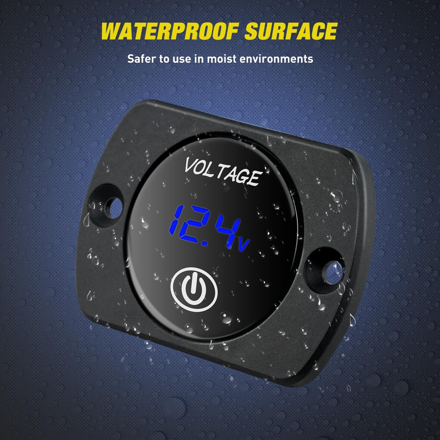 Nilight 12V LED Display Voltmeter with Touch Switch Blue w/Touch