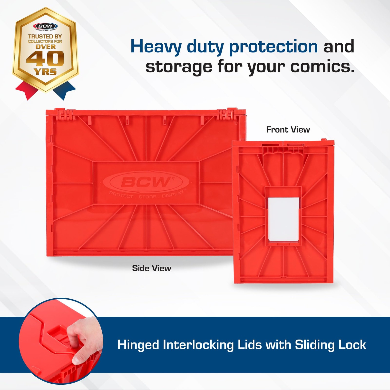 Short Comic Book Bin | Holds 150 Comics | Stackable Plastic Storage | Acid-Fr...