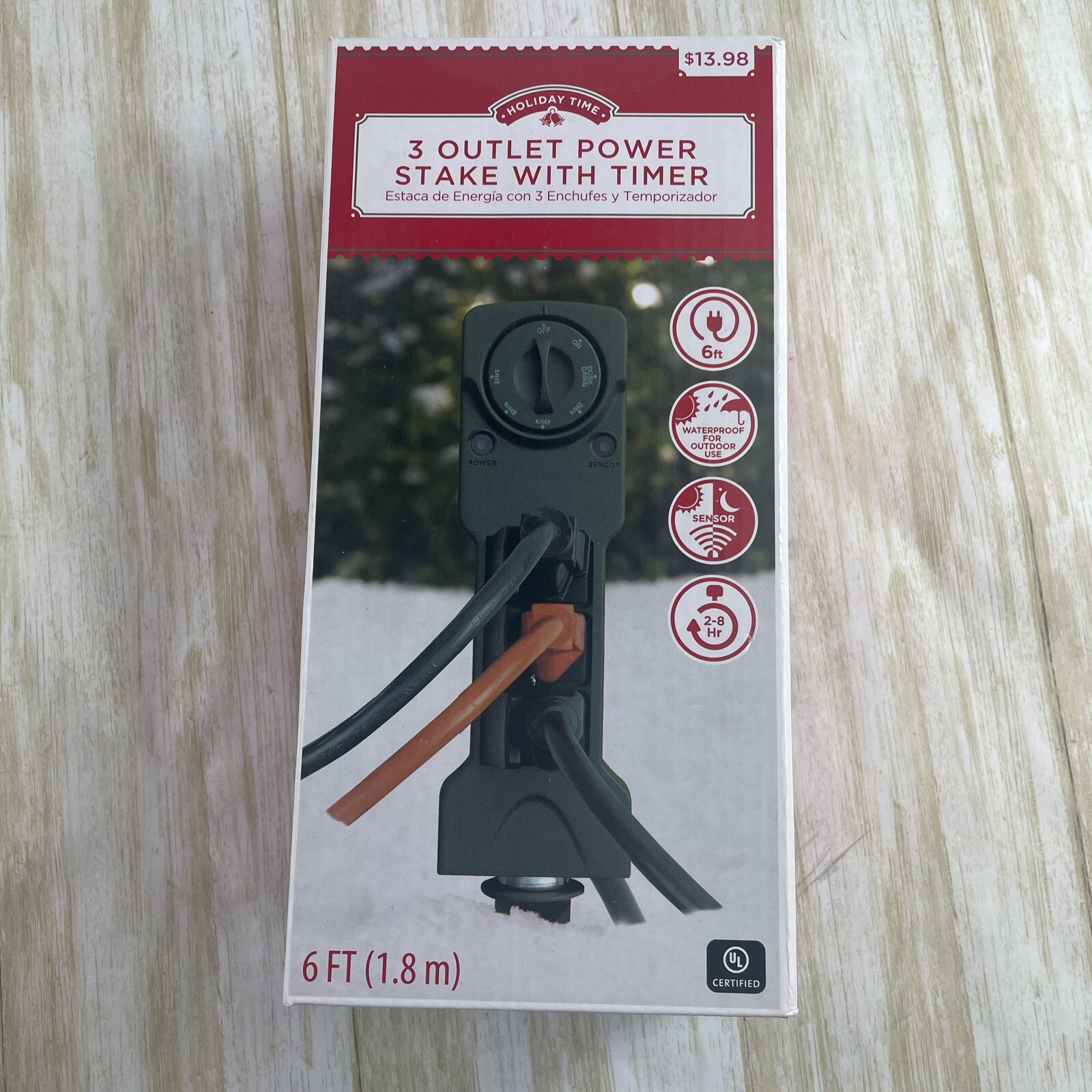 Outdoor 3-Outlet Power Stake Timer Waterproof Construction Holiday Time