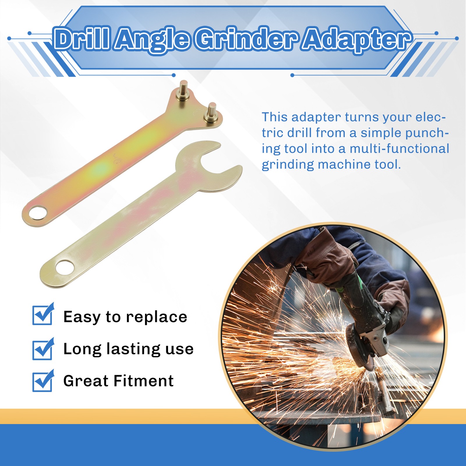 Drill Angle Grinder Adapter with Flange Parts Set,3 Set Replacement5842