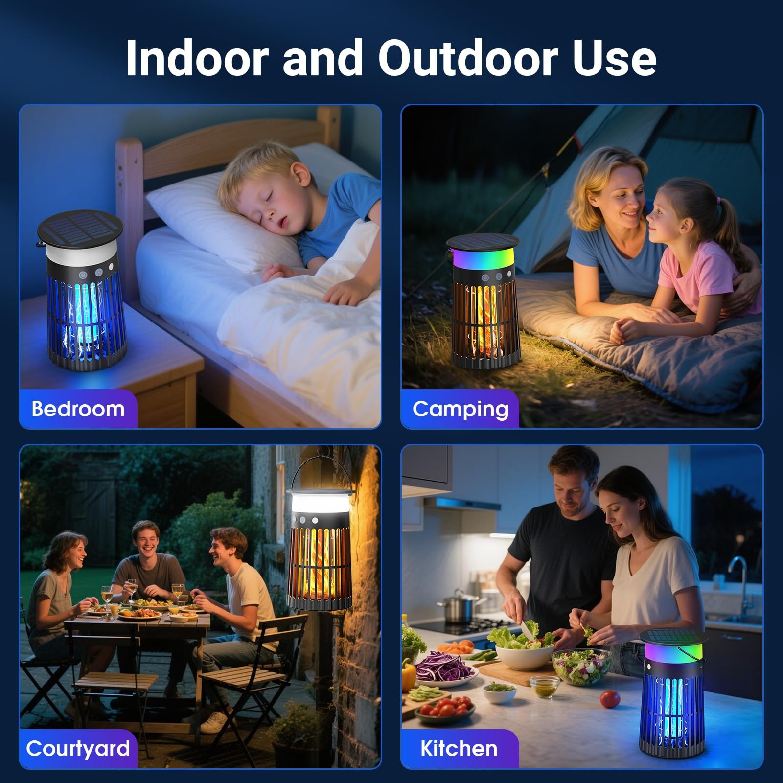 Solar Bug Zapper Outdoor, Portable Electric Mosquito Killer with Panel Sensor...