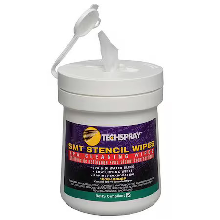 Techspray 1608-100Dsp Ipa Cleaning Wipes Pop Up, Pk100