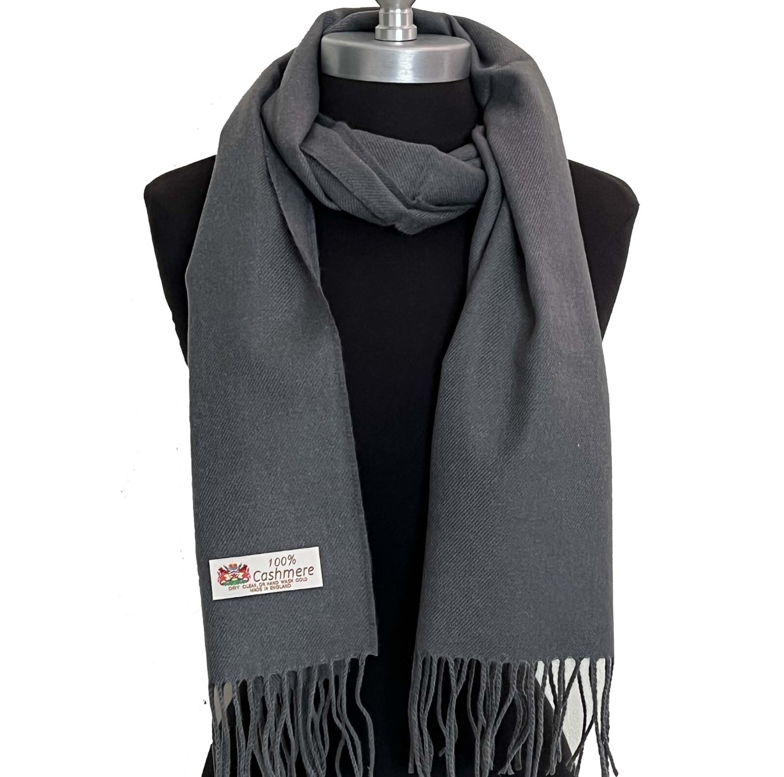 New Men's Winter Warm 100% CASHMERE Scarf SOLID Gray Made in England SOFT #C01