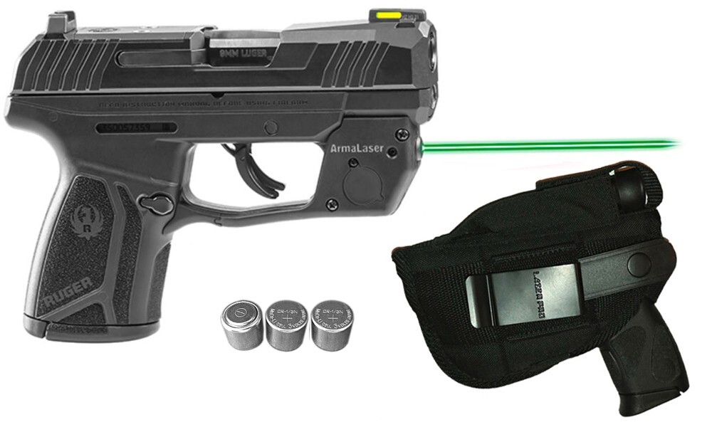 ArmaLaser TR38-G for Ruger Max 9, GREEN Laser Sight w/Grip On & Tactical Holster
