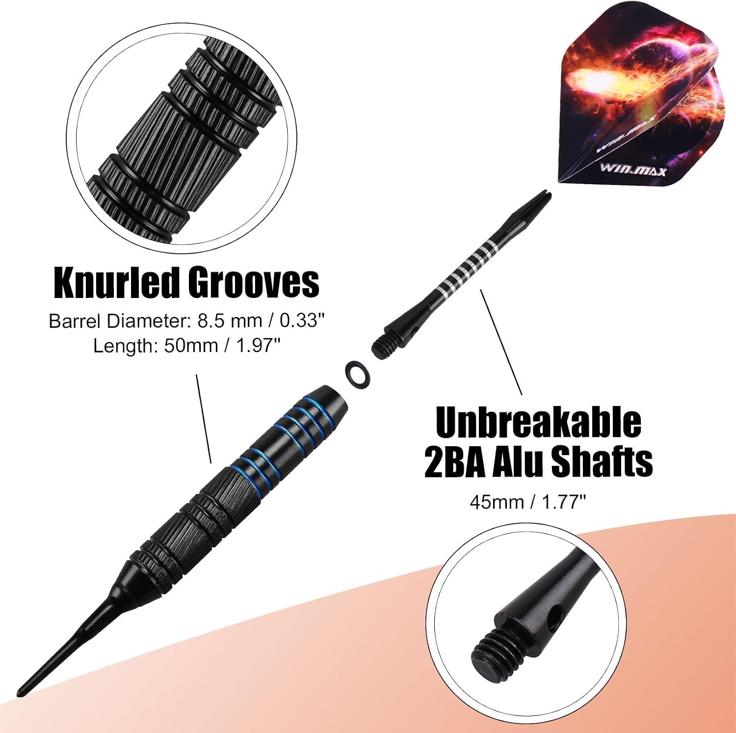 Complete 12-Piece Soft Tip Darts Set with 100 Tips & Unique Flights for Elegance