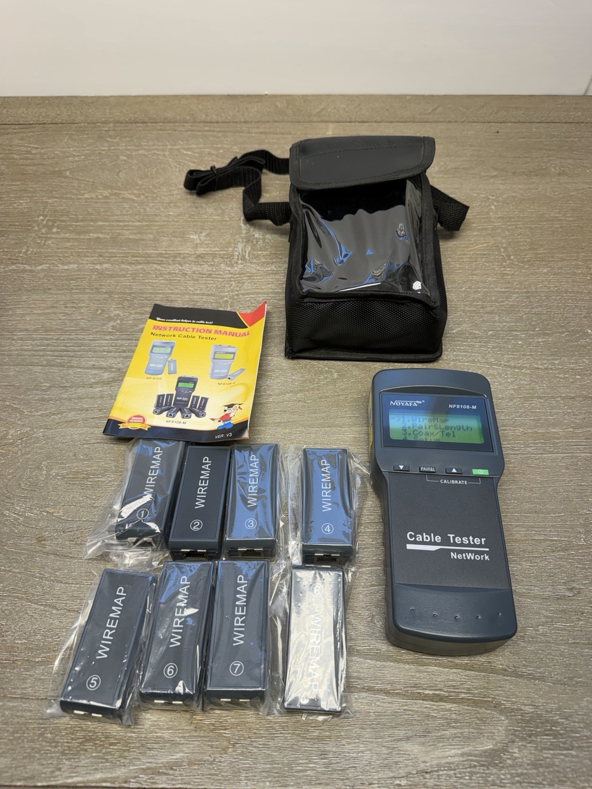 NOYAFA NF-8108-M Network Cable Tester RJ45 RJ11 Wiremap Kit Tested w/ 8 Remotes
