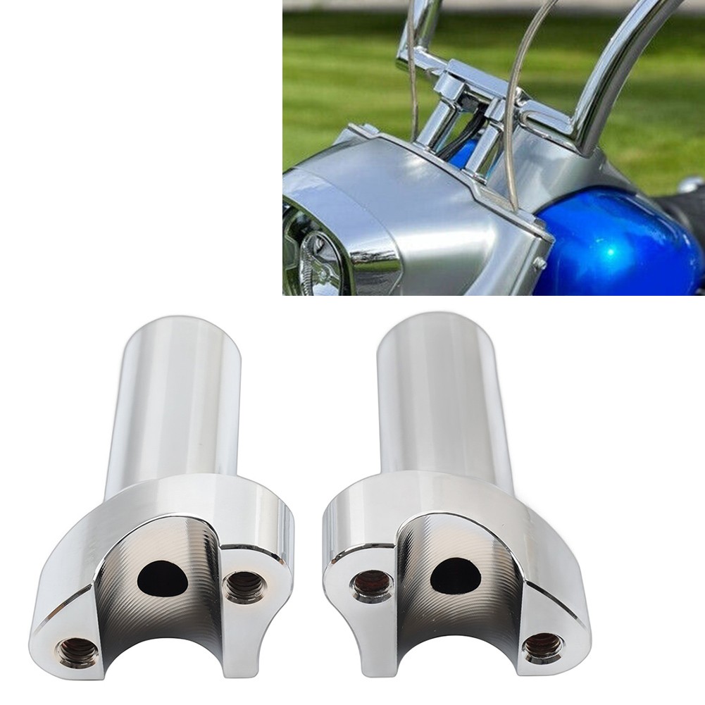For Harley 1" Bar Dyna Sportster Softail 3.5" Straight Handlebar Risers Chrome