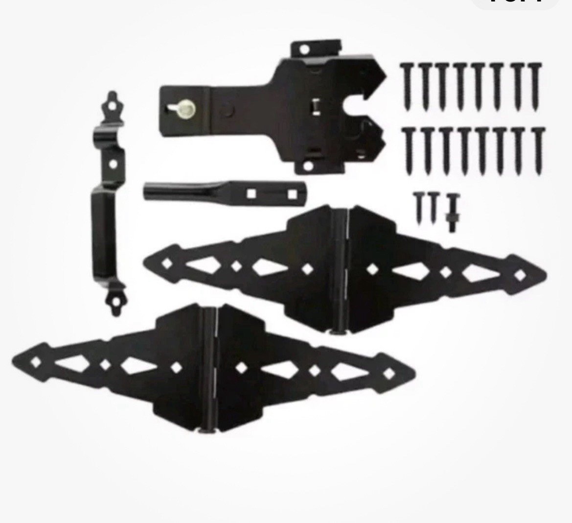 8" Gate Latch Hardware  Steel Black Deluxe Heavy Duty Latch Gate Set