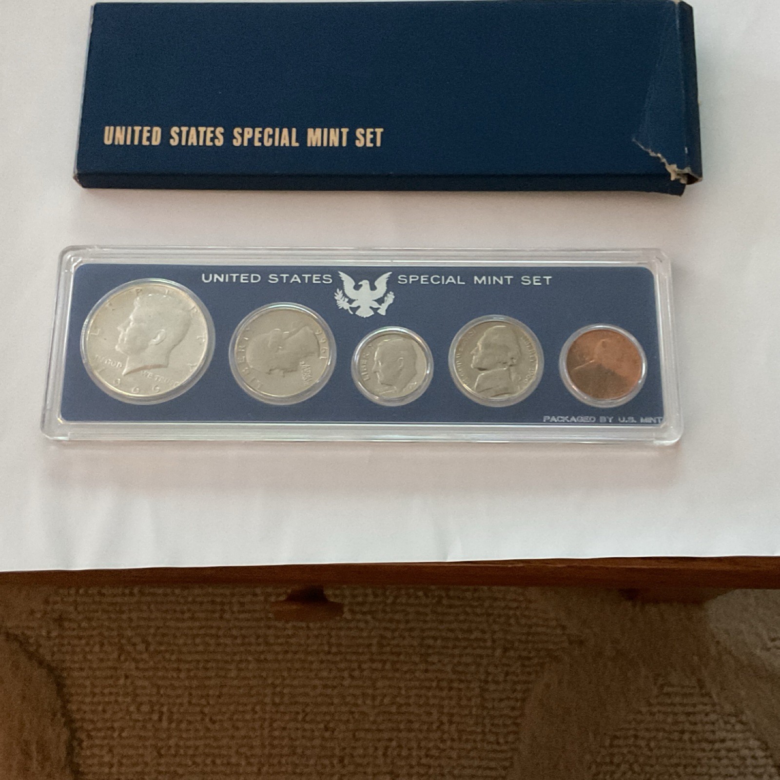 1966 U.S. Mint Special Mint Set (SMS) 5-Coin Set w/ Original Box & Holder